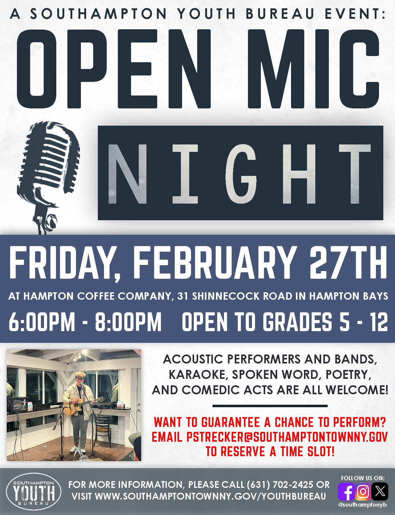 Open Mic Night February 27th at HCC Flyer